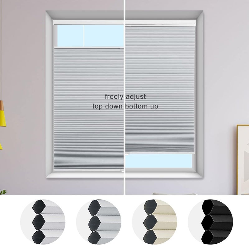 MYshade Top Down Bottom Up Shade Cordless Cellular Shades Blackout Blinds for Indoor Windows Room Darkening Window Blinds & Shades Easy to Install 30" W X 72" H (Grey) - Image 3